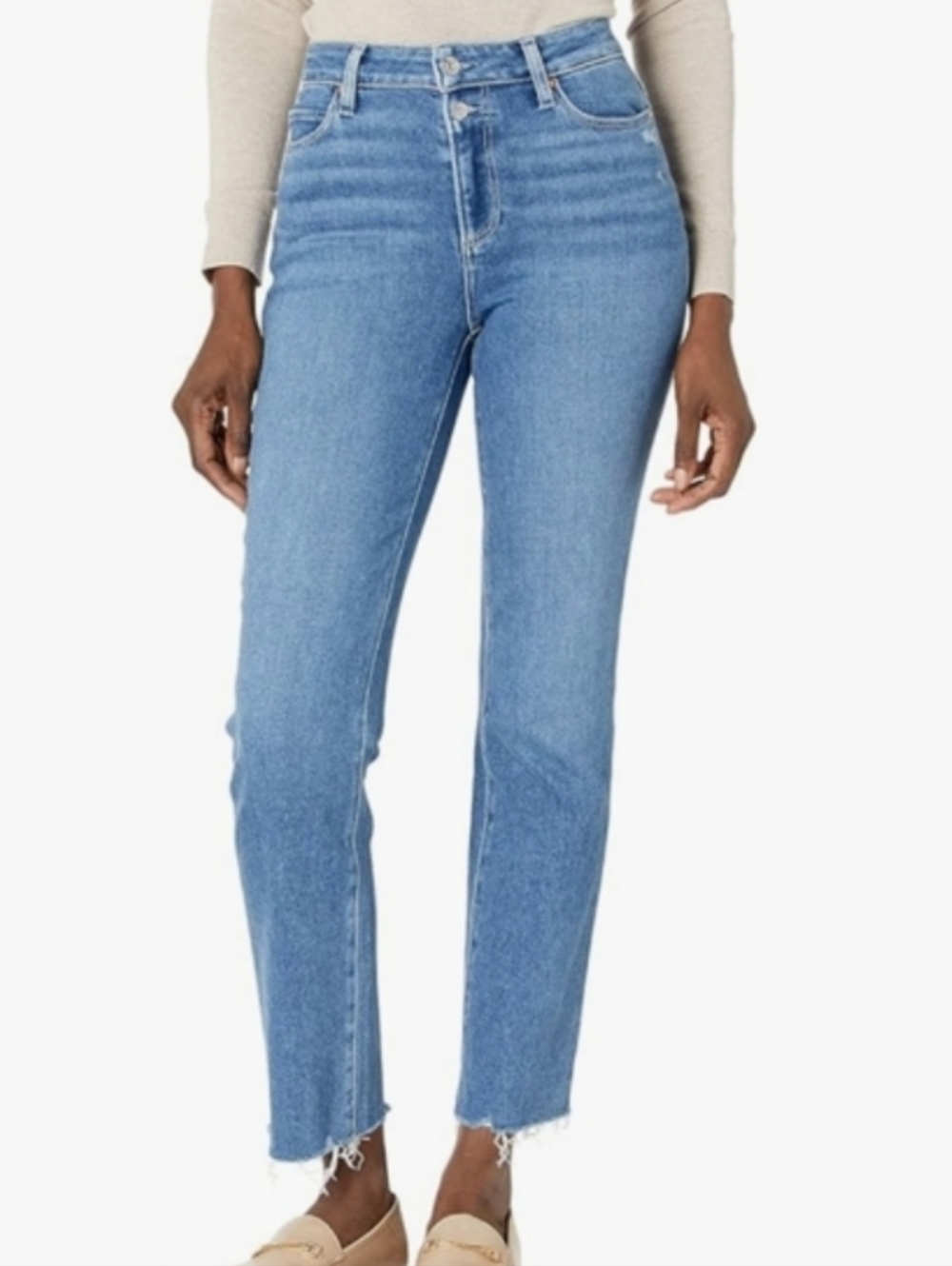 Paige Cindy Neelah Distressed Raw Hem Jeans 27